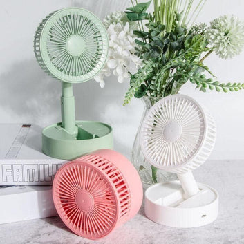 Adjustable Height Telescopic Rechargeable Fan